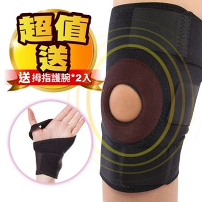 【JS嚴選】*開孔設計*可調式黏扣型三線專業運動健身護膝(CC開孔護膝送拇指護腕*2入)