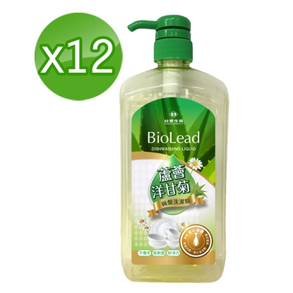 《台塑生醫》BioLead蘆薈洋甘菊碗盤洗潔精1000g (12瓶/組)