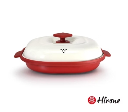限量【日本Hirone 】微波爐專用煎烤鍋含蓋900ML