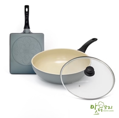 莫蘭迪綠【韓國MASTER CUISINE】輕量不沾鍋具2入組(28炒鍋+玉子燒鍋)-美
