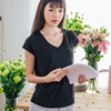 圖片 彈性顯瘦修身【NEONER涼感衣】超細涼感絲包袖V領T恤三件特惠組-美