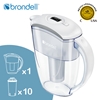 圖片 【brondell】美國邦特爾 純淨濾水壺（白）＋10入全效濾芯(1壺10芯)