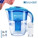 【美國邦特爾】brondell H2O+濾水壺(藍)＋1入芯(1壺1芯)